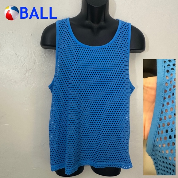 Ball Open Mesh Tank Top 20" armpit to armpit seams unstretched Gently worn - Picture 1 of 3